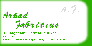 arpad fabritius business card
